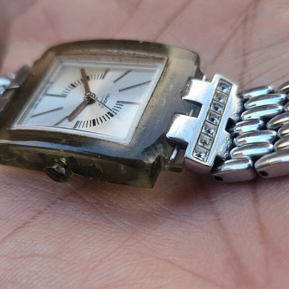 Vintage Swatch Swiss Ladies Wristwatch Quartz Analog Silver Tone Wrist Watch - Picture 5 of 12